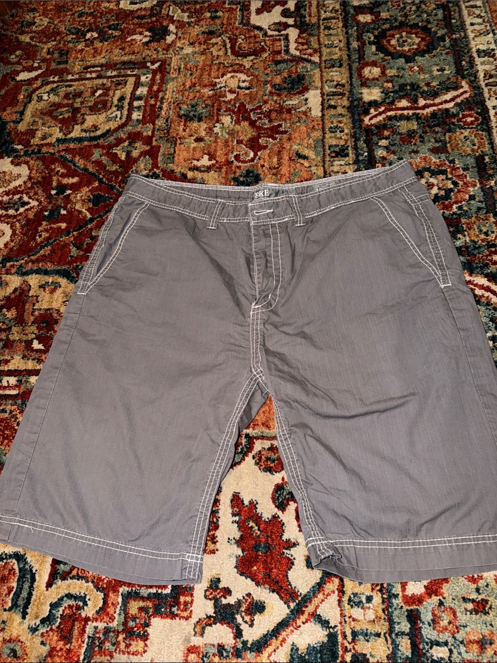 BKE Men's Gray Shorts with White Contrast Stitching